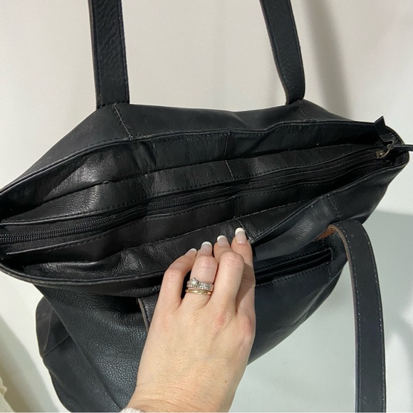 G H Bass & Co Large Tote Shoulder Bag Black Purse - Picture 6 of 11